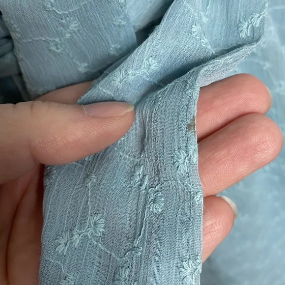 Gal Meets Glam Blue Helena Ruffle Eyelet Dress 12 - Picture 2 of 5